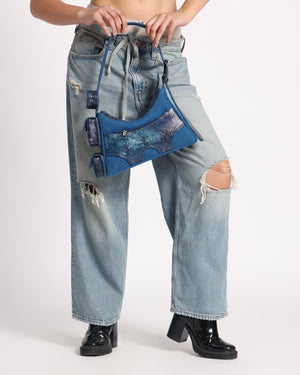 Muddled 3 Pocket Cargo Bag (Small) - Cracked Indigo - Fetti