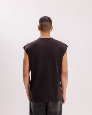 Waffle Sando - Obsidian Brown - Evrhood waffle knit sleeveless top