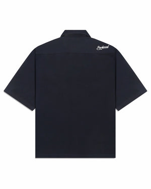 Bowling Shirt - Blue - Evrhood oversized shirt on model