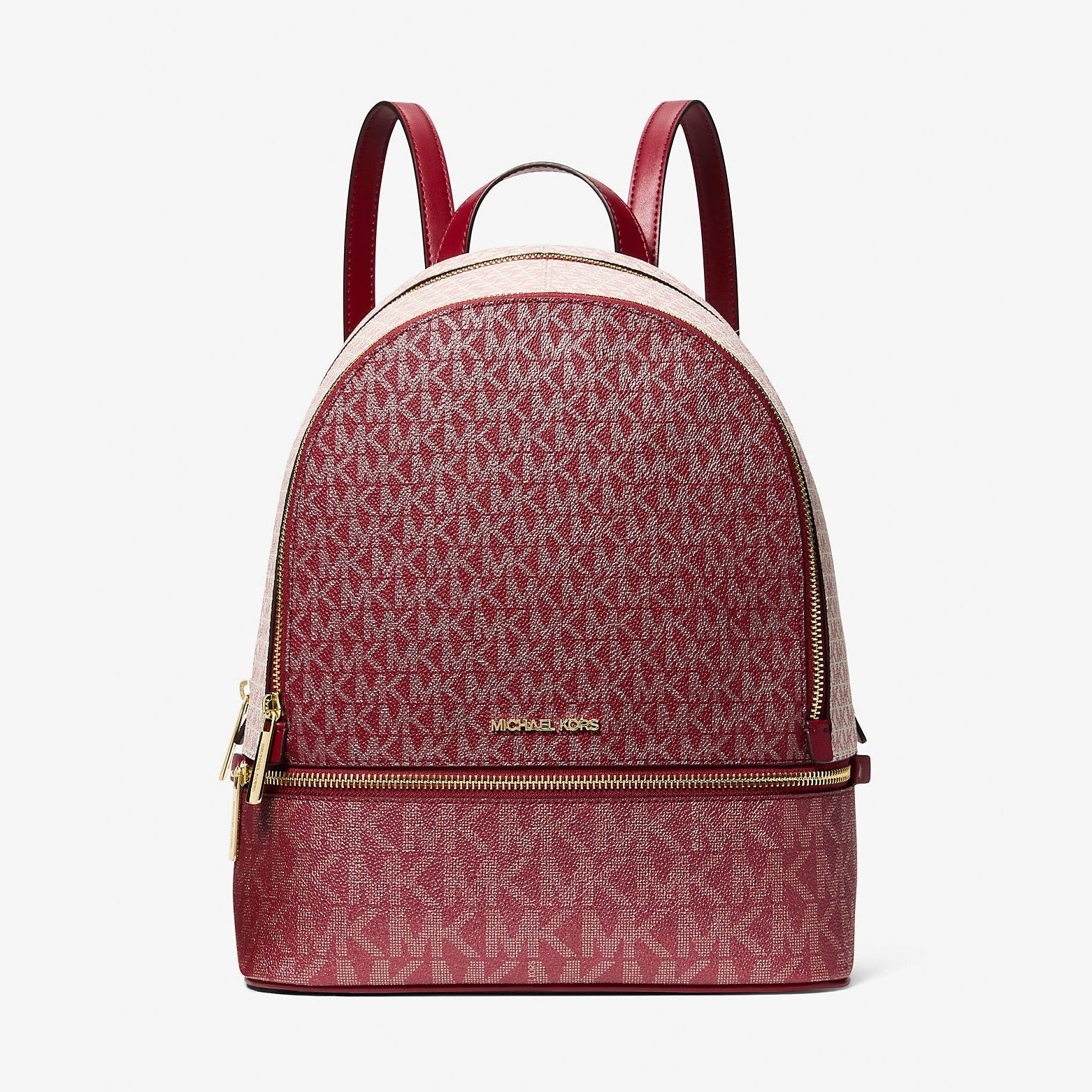 Michael Kors Rhea Medium Metallic Signature Logo Backpack 