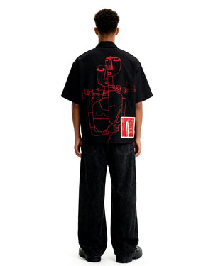 The Abstract Figure Shirt - Black - Evrhood oversized shirt