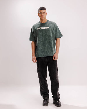Retro Wash - Green - Evrhood oversized acid wash t-shirt