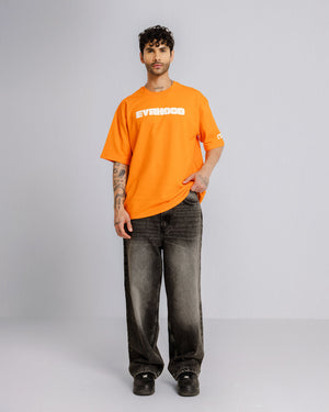 Run or Burn - Orange - Evrhood oversized graphic t-shirt