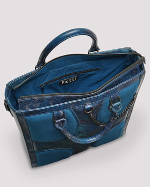 Oversized Muddled Shopper Tote - Cracked Indigo - Fetti