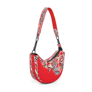 The Graffiti Shoulder Half-Moon Bag - Fetti