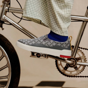 Ludic Piscator Grey Enhanced Canvas slip-on sneakers
