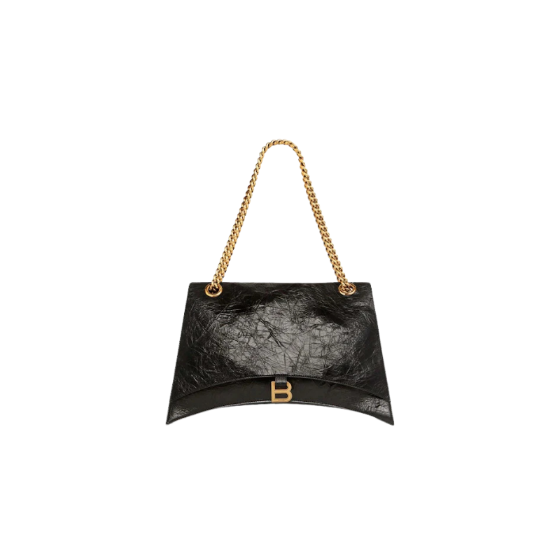 Balenciaga Womens Crush Large Chain Bag Black