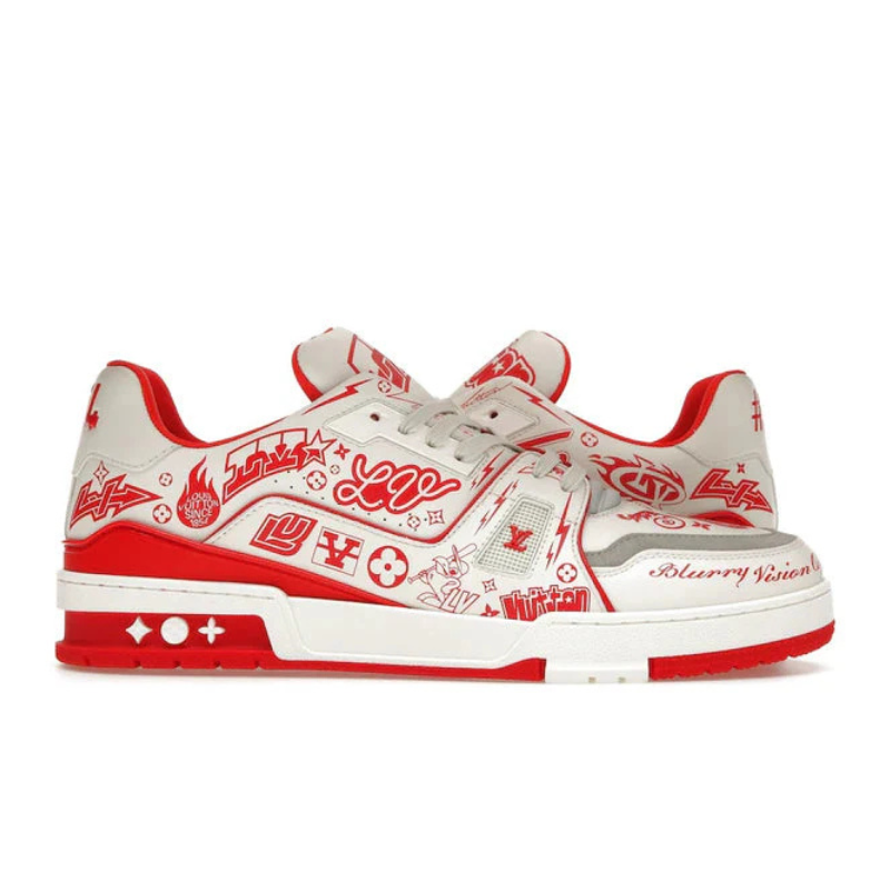 Louis Vuitton Lv Trainer Graffiti White Red