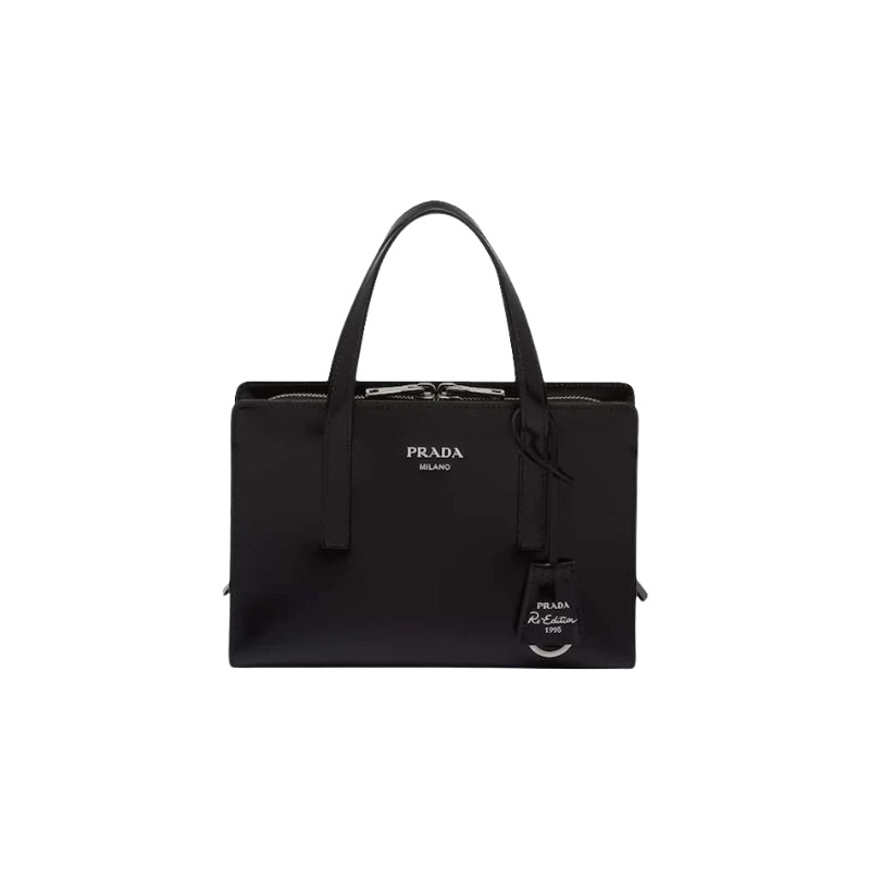Prada Re-Edition 1995 Brushed-Leather Mini Handbag Black