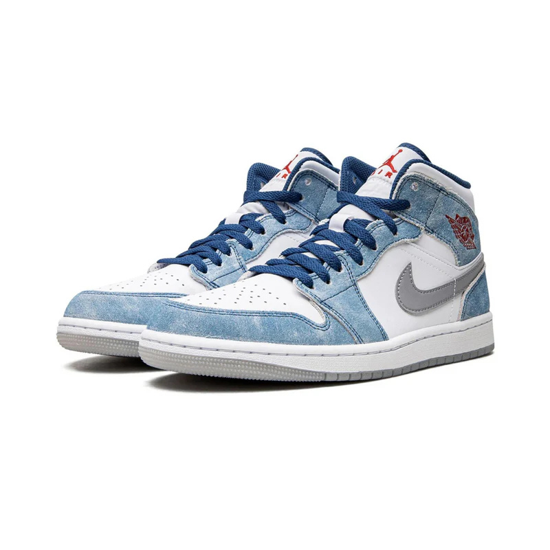 Air Jordan 1 Mid French Blue Fire Red
