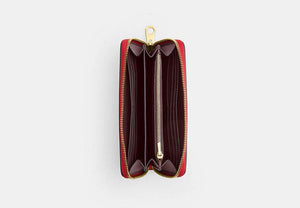 Long Zip Around Wallet - Gold/Bright Cardinal
