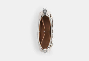 Teri Mini Crossbody Bag With Floral Appliqué - Silver/Chalk