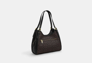 Erin Shoulder Bag - Gold/Walnut/Black