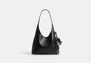 Brooklyn Shoulder Bag 28 In Loved Leather - Silver/Black Brown