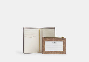 2-In-1 Wallet In Signature Chenille - Gold/Sand/Tan