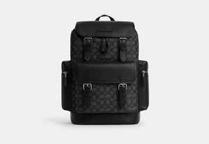Sprint Backpack In Signature Jacquard - Silver/Charcoal/Black