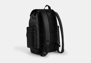 Sprint Backpack In Signature Jacquard - Silver/Charcoal/Black