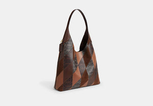 Brooklyn Shoulder Bag 39 With Snakeskin Patchwork - Brass/Maple Multi