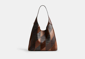Brooklyn Shoulder Bag 39 With Snakeskin Patchwork - Brass/Maple Multi