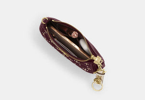 Teri Mini Crossbody Bag With Crystals - Gold/Dark Wine