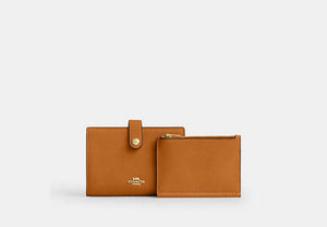 2-In-1 Wallet In Signature Chenille - Gold/Brown
