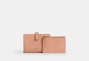 2-In-1 Wallet In Signature Chenille - Gold/Light Pink