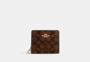 Snap Wallet In Signature Chenille - Gold/Truffle