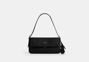 Etta Small Flap Shoulder Bag - Gunmetal/Black