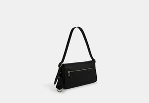 Etta Small Flap Shoulder Bag - Gunmetal/Black