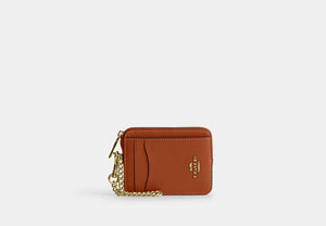 Zip Card Case - Gold/Amber Brown