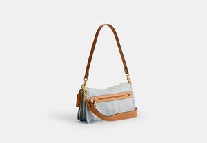 Tabby Shoulder Bag 26 With Crystal - Brass/Silver