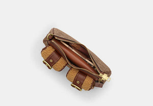 Ashton Bag With Signature Canvas - Gold/Tan/Vintage Brown