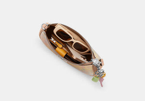 Teri Shoulder Bag In Rainbow Signature Canvas - Silver/SAND MULTI