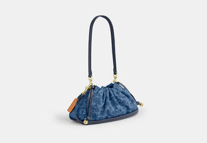 Faye Shoulder Bag In Signature Denim - Gold/Indigo