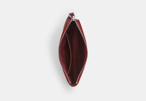 Corner Zip Wristlet - Silver/True Red