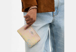 Corner Zip Wristlet - Silver/SAND MULTI