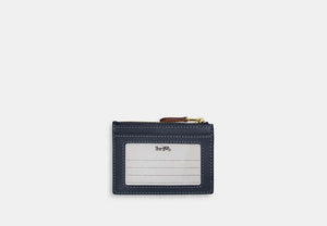 Mini Skinny ID Case In Signature Chenille - Gold/Indigo