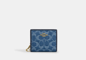 Snap Wallet In Signature Chenille - Gold/Indigo