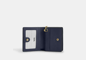 Snap Wallet In Signature Chenille - Gold/Indigo