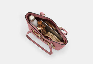 Station Tote Bag In Signature Leather - Gold/Peony