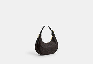 Emily Shoulder Bag In Signature Canvas - Gold/Walnut/Black