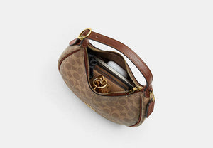 Emily Shoulder Bag In Signature Canvas - Gold/Tan/Brown