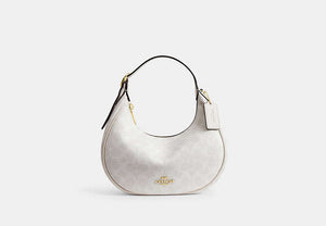 Emily Shoulder Bag In Signature Canvas - Gold/White/Chalk
