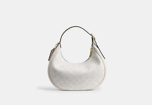Emily Shoulder Bag In Signature Canvas - Gold/White/Chalk