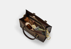 Maggie Small Tote Bag In Ombré Signature Canvas - Gold/Brown