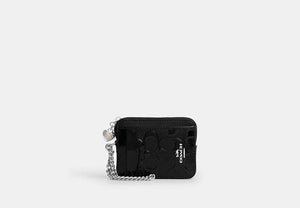 Zip Card Case - Silver/BLACK