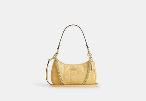 Teri Shoulder Bag With Quilting - Gold/Soft Yellow