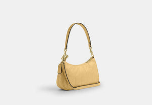 Teri Shoulder Bag With Quilting - Gold/Soft Yellow