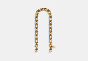 Short Chunky Curb Chain Strap - Brass