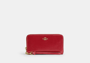 Long Zip Around Wallet - Gold/Poppy